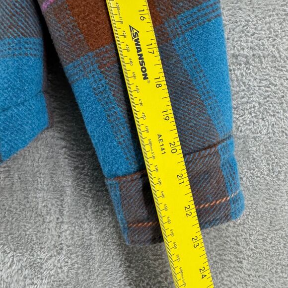 Sundance Jacket Womens S Plaid Blue Rolaine Quilted Lined Patch Pocket Button - Picture 12 of 16